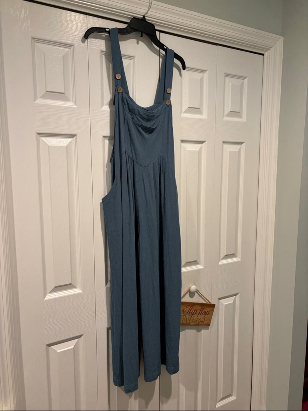 Blue Women's Wide-Leg Overalls Jumpsuit
